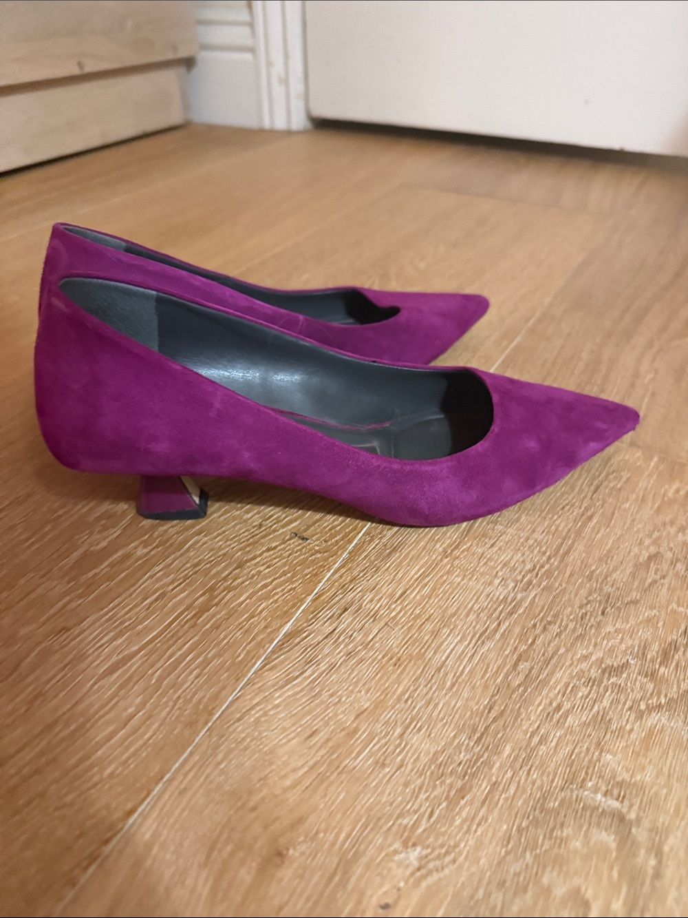 SARTO By Franco Sarto Pointed Suede Pumps in Fuchsia - Picture 4 of 4